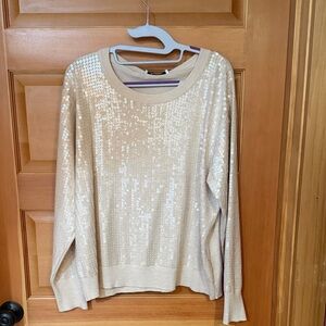 Elegant Sequin Beige Sweater by [Brand]